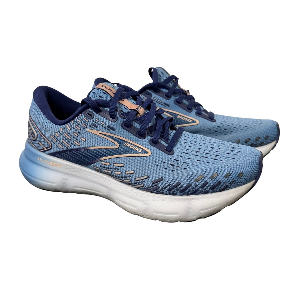 Brooks Glycerin 20 Womens Running Shoes Blue/Peach/White 8.5